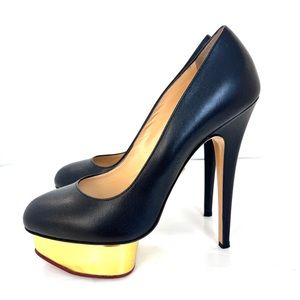Charlotte Olympia Black Dolly Leather Pumps